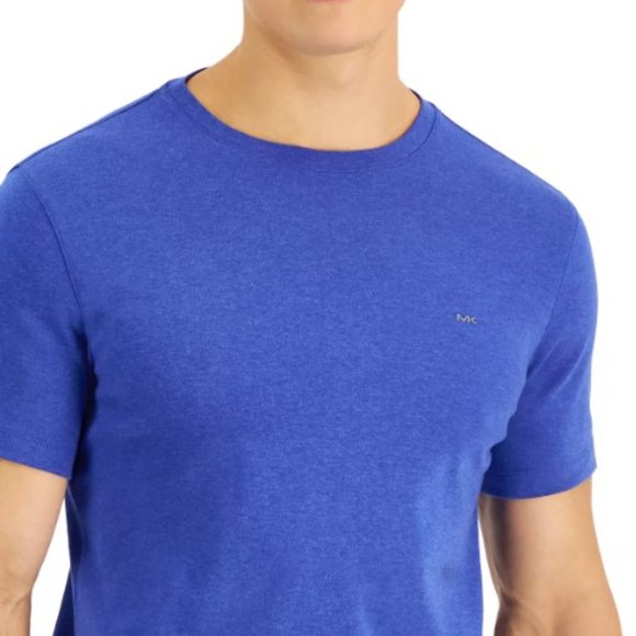 NWT Men's Michael Kors Solid Crewneck T-shirt MSRP $49.50 Tide Blue Heather - Picture 3 of 4